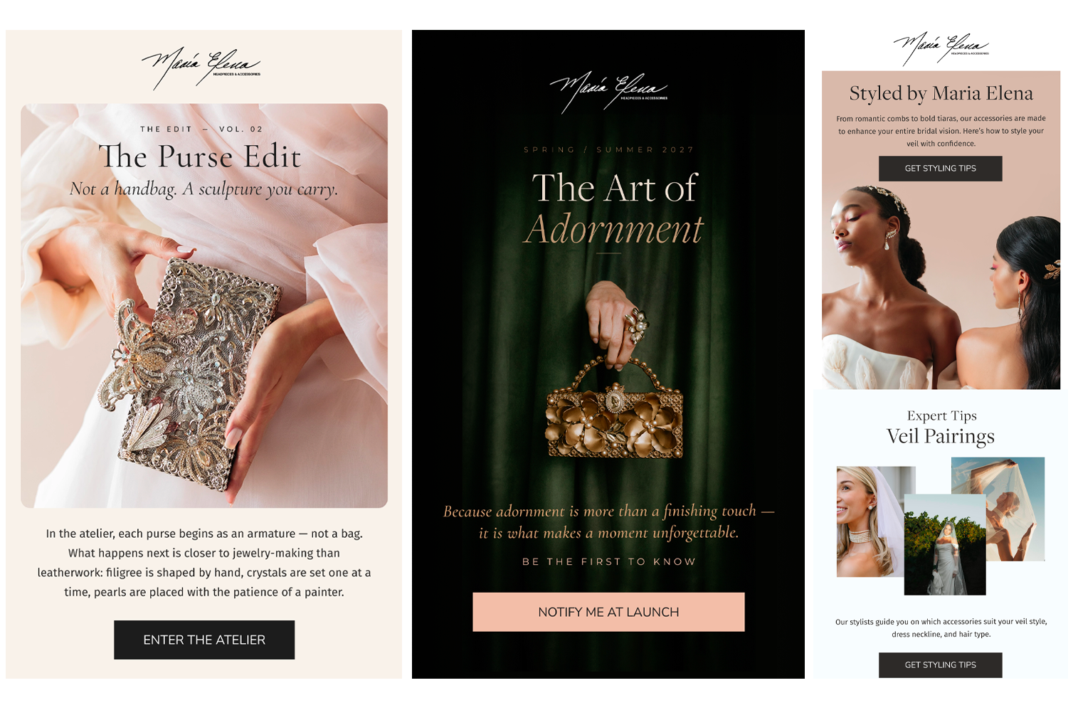 Campaign art direction for Maria Elena Headpieces