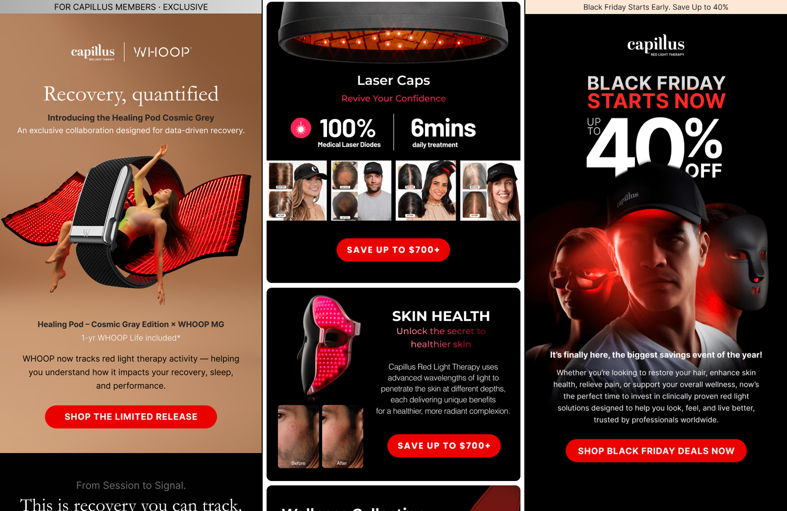 Campaign art direction for Capillus Red Light Therapy